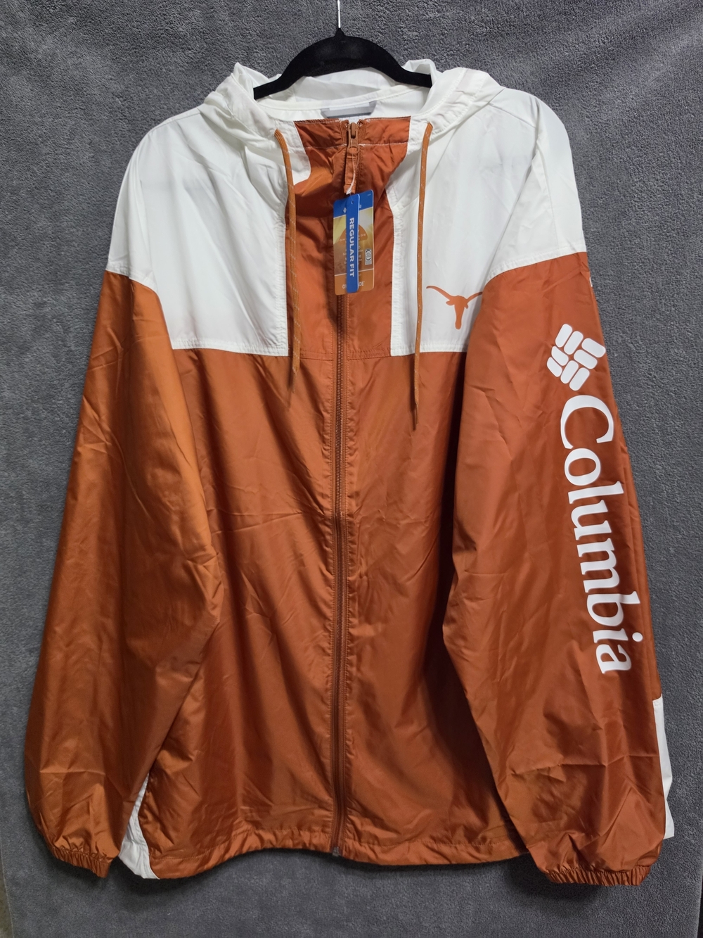 NWT Texas Longhorns Columbia Hooded Windbreaker Jacket - XXL